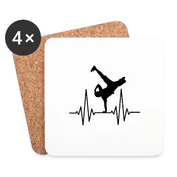 Breakdance Breakdancer Hip Hop Cadeau - Dessous de verre (lot de 4) - blanc - Devant
