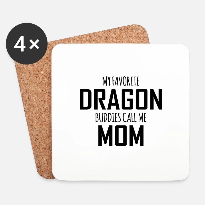 My Favorite Dragon Buddies Call Me Mom - Untersetzer (4er-Set) - Weiß