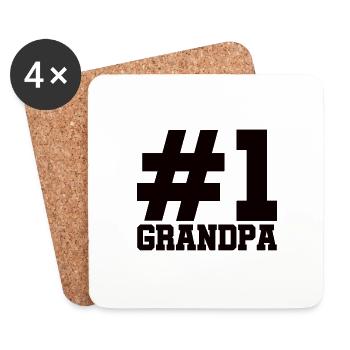Best Grandpa Saying Gift Shirt - Coasters (set of 4) - white - Front