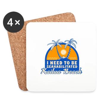 I Need To Be Seahabilitated Kailua Beach Summer - Untersetzer (4er-Set) - Weiß - Vorne
