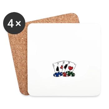 Luck Changes Bet Wisely Gambler Poker Gambling - Coasters (set of 4) - white - Front