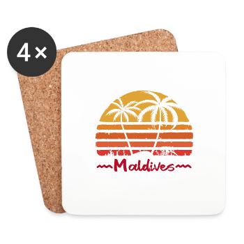 Maldives Vacances - Dessous de verre (lot de 4) - blanc - Devant