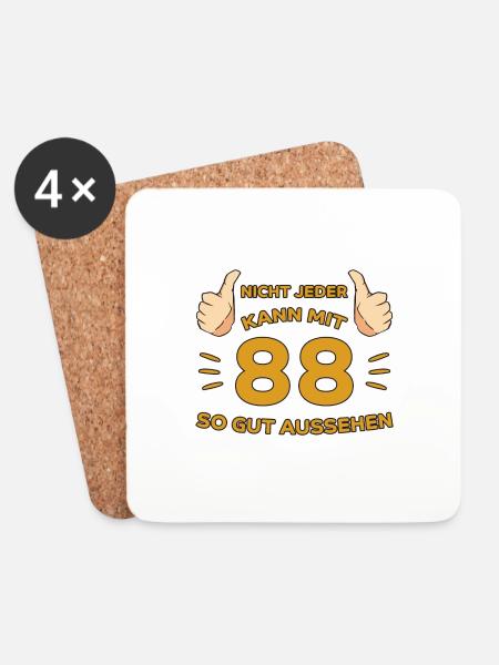 88. Geburtstag Geschenk 88 Jahre Jahrgang Geschenk - Untersetzer (4er-Set) - Weiß