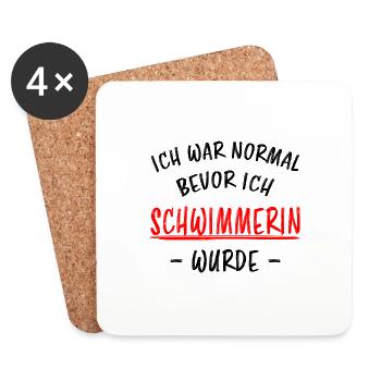 Schwimmerin Lustiger Spruch Fun Schwimmen Geschenk - Untersetzer (4er-Set) - Weiß - Vorne
