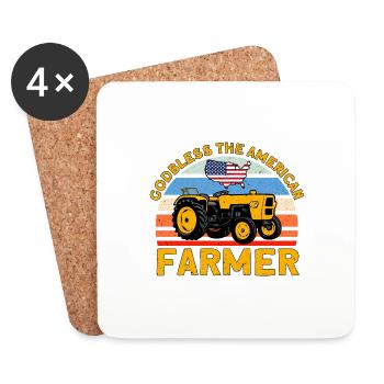 Traktor Viehzüchter Landwirt Geschenk - Untersetzer (4er-Set) - Weiß - Vorne