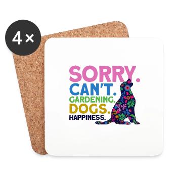 Hunde Gartenarbeit Hobbygärtner Geschenk - Untersetzer (4er-Set) - Weiß - Vorne