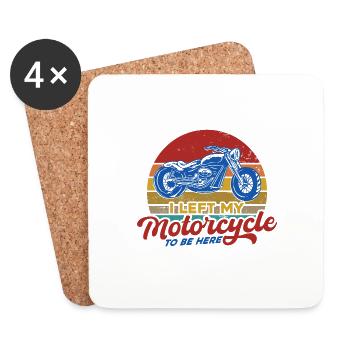 Chopper Motorcycle Biker Biker Gift - Coasters (set of 4) - white - Front