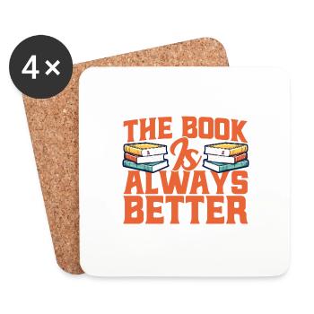 Le livre est toujours meilleur Lire le livre cadeau - Dessous de verre (lot de 4) - blanc - Devant