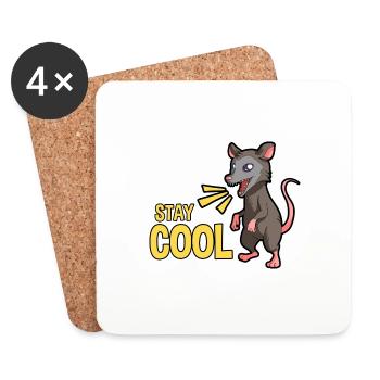 Conception d’opossum pour les amateurs d’opossum et d’opossum - Dessous de verre (lot de 4) - blanc - Devant