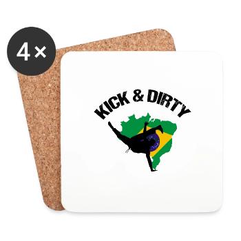 Ginga Capoeira für brasilianische Kampfsportarten - Untersetzer (4er-Set) - Weiß - Vorne
