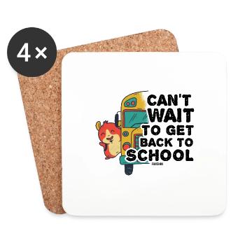Hamster loves school Nerd Streber - Coasters (set of 4) - white - Front