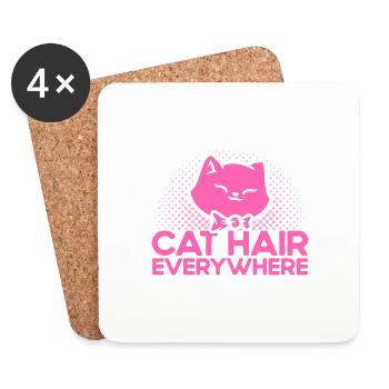 Cat Proverbs Cats Lovers Cat Parents - Coasters (set of 4) - white - Front
