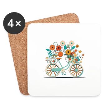 Sweet Adventure Flower Wheel Tour 5 - Dessous de verre (lot de 4) - blanc - Devant