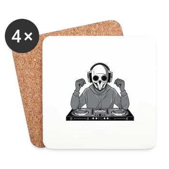 DJ Skull Face - Untersetzer (4er-Set) - Weiß - Vorne