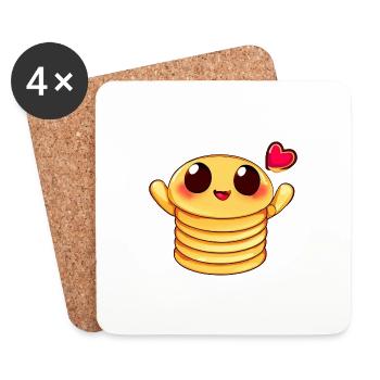 Crêpe au coeur - Dessous de verre (lot de 4) - blanc - Devant
