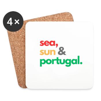 Meer, Sonne & Portugal. - Untersetzer (4er-Set) - Weiß - Vorne
