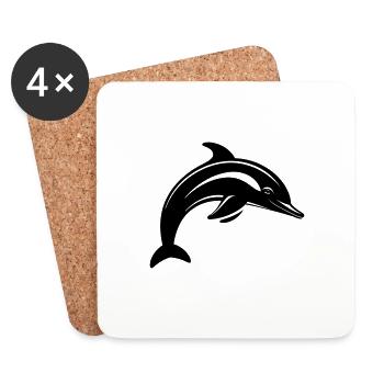 Dolphin - Coasters (set of 4) - white - Front