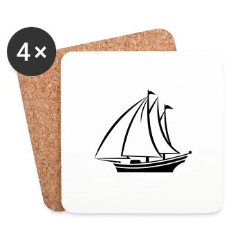Segelschiff - Untersetzer (4er-Set) - Weiß - Vorne