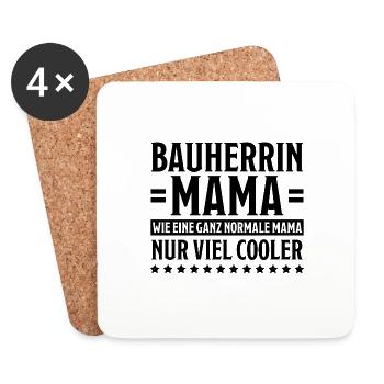 Bauherrin Spruch Bauherr Lustig Bauherrin Geschenk - Untersetzer (4er-Set) - Weiß - Vorne