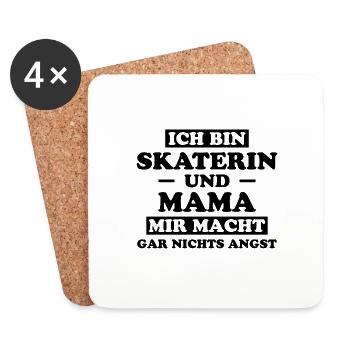 Skaterin Lustiger Spruch Skating Skaterin Geschenk - Untersetzer (4er-Set) - Weiß - Vorne