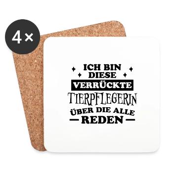 Tierpflegerin Spruch Lustig Tierpflegerin Geschenk - Untersetzer (4er-Set) - Weiß - Vorne