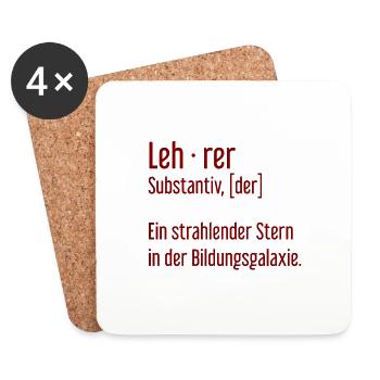 Lehrer Dozenten Schule Pädagoge Unterricht - Untersetzer (4er-Set) - Weiß - Vorne