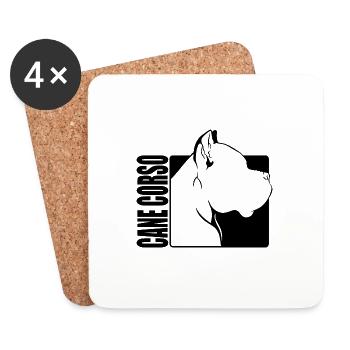 Cane Corso Profile Dogs Dog Wilsigns - Coasters (set of 4) - white - Front