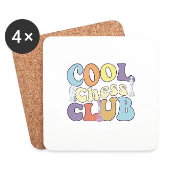 Cool Chess Club Chess Tournament Board Game - Coasters (set of 4) - white - Front