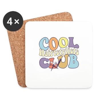Cool Hairstylists Club Coiffeur Coupe de cheveux - Dessous de verre (lot de 4) - blanc - Devant