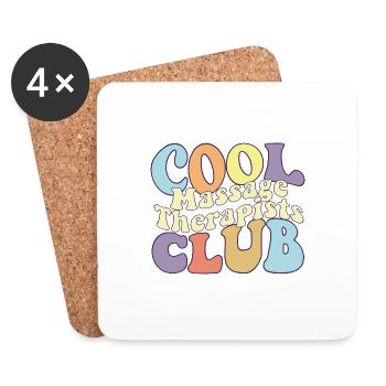 Cool Massage Therapists Club Réflexologue Muscle - Dessous de verre (lot de 4) - blanc - Devant