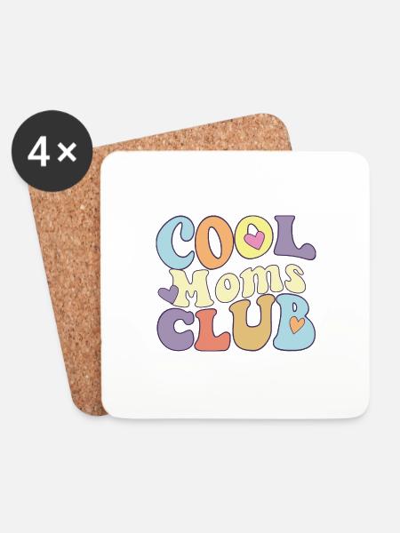 Cool Moms Club Proud Mama Squad Mother's Day New - Untersetzer (4er-Set) - Weiß