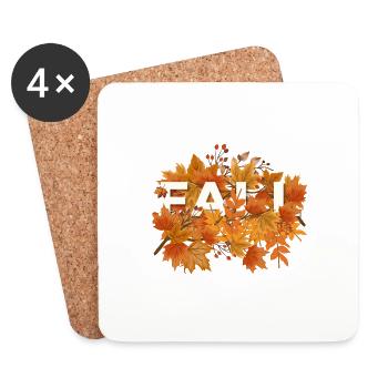 Élégantes feuilles d’automne sur le thème de l’automne - Dessous de verre (lot de 4) - blanc - Devant