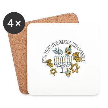 I'm Just Here for the Latkes Hanukkah Jewish - Untersetzer (4er-Set) - Weiß - Vorne