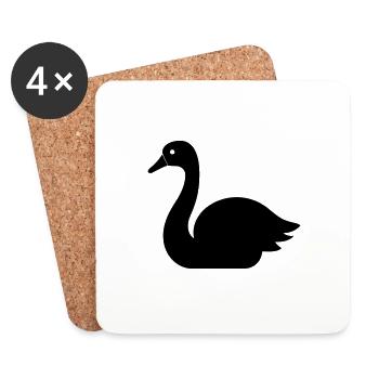 Cygne - Dessous de verre (lot de 4) - blanc - Devant