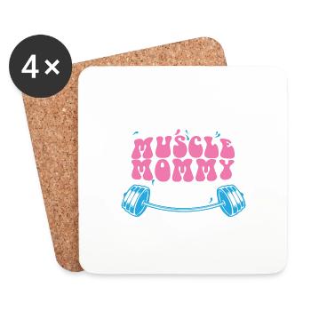 In My Muscle Mommy Era Personal Trainer Mama - Untersetzer (4er-Set) - Weiß - Vorne
