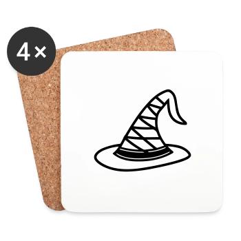 chapeau magique - Dessous de verre (lot de 4) - blanc - Devant