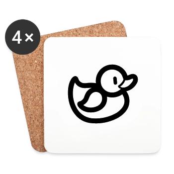 Canard - Dessous de verre (lot de 4) - blanc - Devant