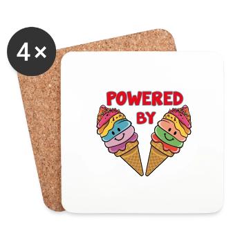 Lustiges Eiscreme Design und Spruch - Untersetzer (4er-Set) - Weiß - Vorne