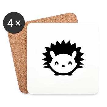 Hedgehog - Coasters (set of 4) - white - Front