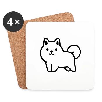 Hund - Untersetzer (4er-Set) - Weiß - Vorne