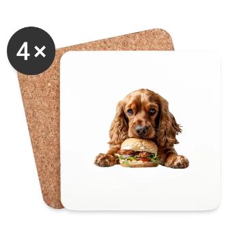 Cocker Spaniel - Dessous de verre (lot de 4) - blanc - Devant