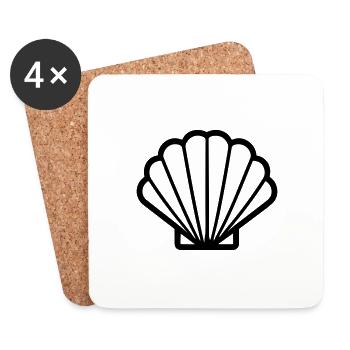 Shell - Coasters (set of 4) - white - Front