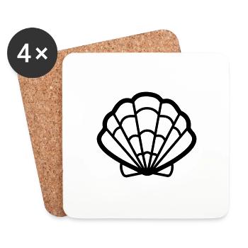 Shell - Coasters (set of 4) - white - Front
