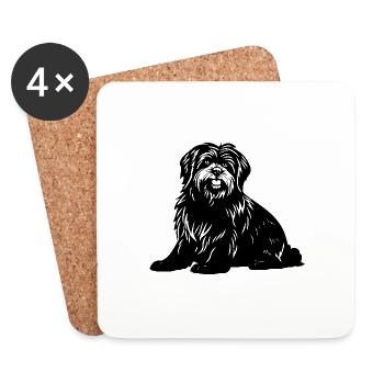 Chien Bichon Hachon - Dessous de verre (lot de 4) - blanc - Devant