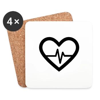 heartbeat - Coasters (set of 4) - white - Front