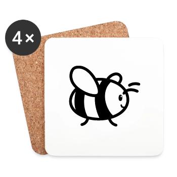 Abeille - Dessous de verre (lot de 4) - blanc - Devant