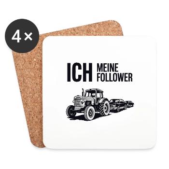 Ich & meine Follower – Traktor Edition - Untersetzer (4er-Set) - Weiß - Vorne