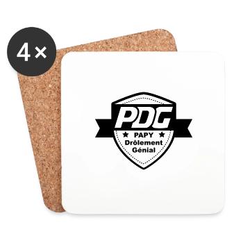 PDG papy - Dessous de verre (lot de 4) - blanc - Devant