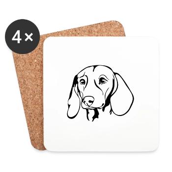 DACKEL DACHSHUND Teckel hunting dogs Wilsigns - Coasters (set of 4) - white - Front