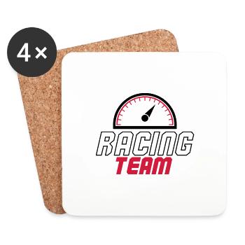 Équipe de course de compteur de vitesse 02 - Dessous de verre (lot de 4) - blanc - Devant